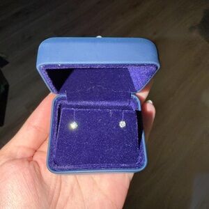 Dazzling Silver Diamond Earrings